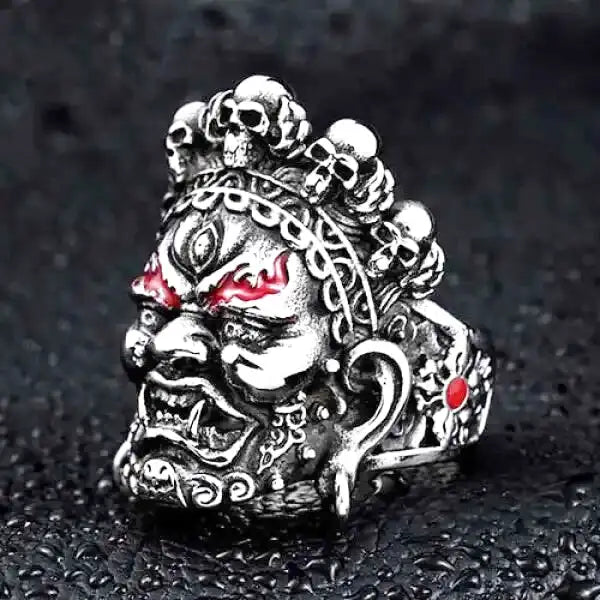 Bague Bouddha Homme – Style Punk en Alliage Zinc, Collection Signature