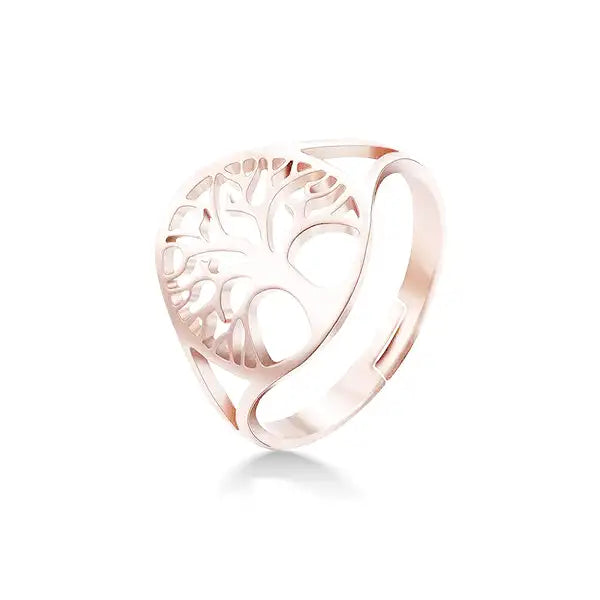 Bague Bouddha Femme – Arbre de Vie en Acier