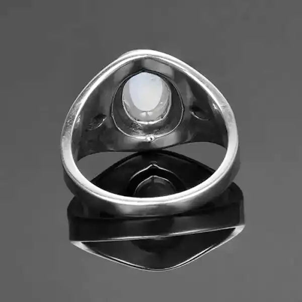 Bague Bouddha en Argent avec Pierre de Lune