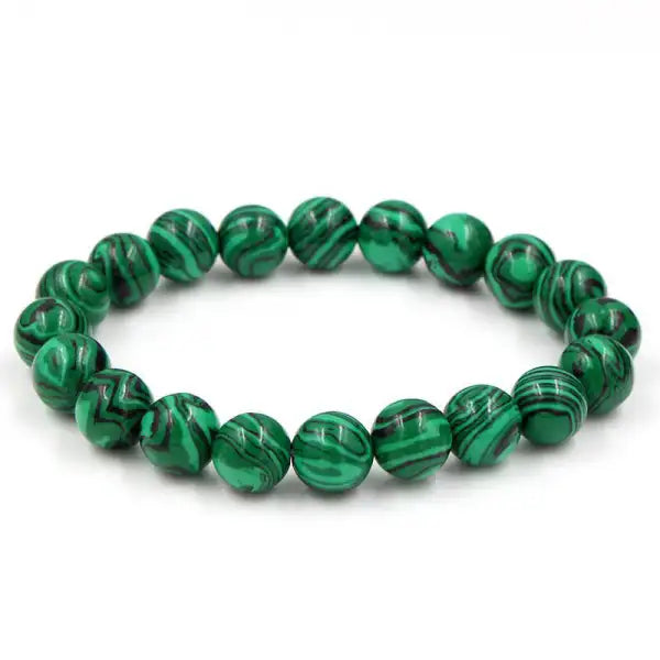 Bracelet Bouddhiste Vert Malachite — Édition Signature