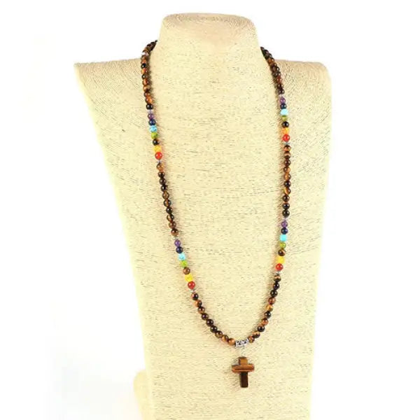 Collier Chapelet en Perles avec Croix — Collection Luxe
