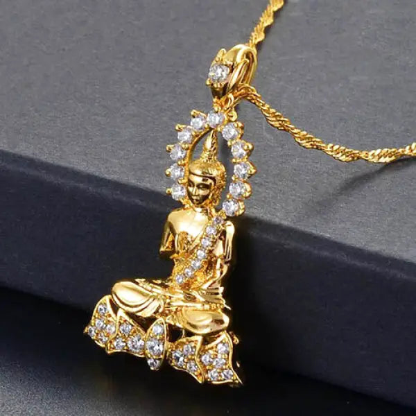Pendentif Bouddha avec Collier en Acier Inoxydable – Édition Luxe