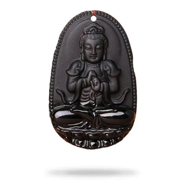 Pendentif Bouddha en Obsidienne – Collection Signature