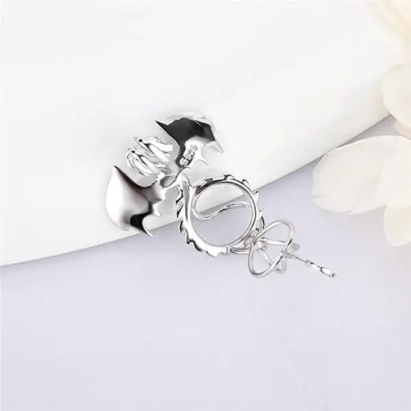Pendentif Bouddha et Dragon en Argent — Collection Signature