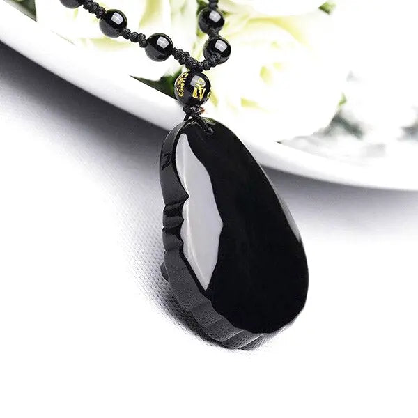 Pendentif Bouddha Rieur Noir — Édition Signature