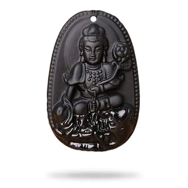 Pendentif Bouddha en Obsidienne – Collection Signature
