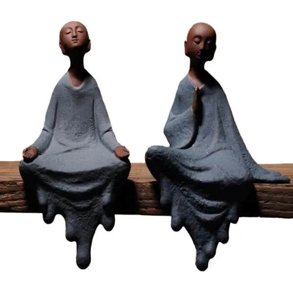 Statue Bouddha et le Moine Zen — Édition Signature