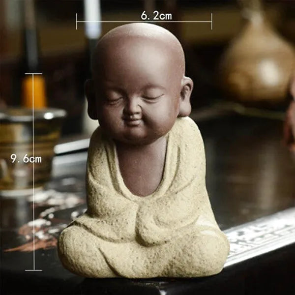 Statuette Bouddha et le Moine en Blanc: Édition Prestige