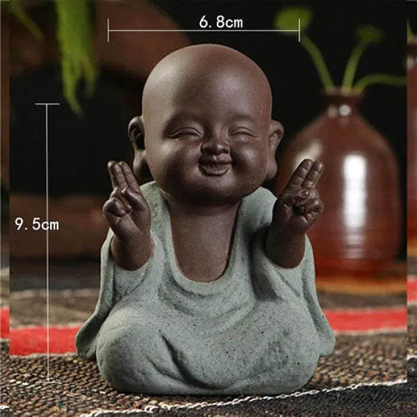 Statuette Bouddha et le Moine Bleu — Édition Signature