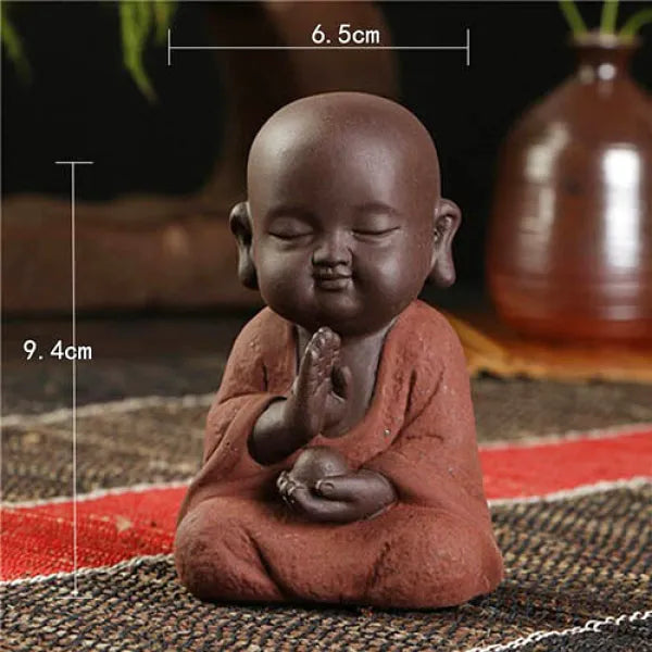 Statuette Bouddha et le Moine en Rouge — Édition Signature