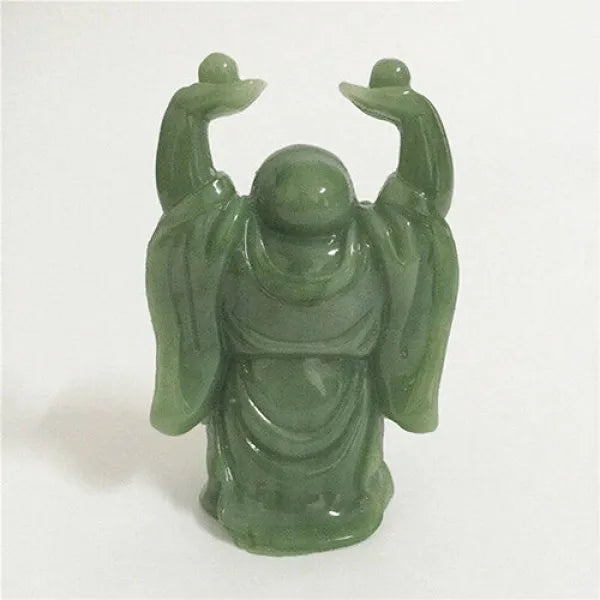 Statuette Bouddha Rieur en Jade Vert — Édition Prestige