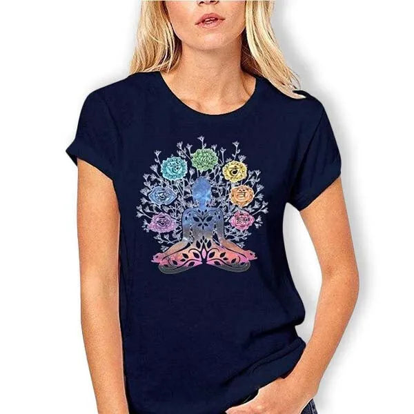 T-Shirt Bouddha Yoga Chakra - Édition Zen