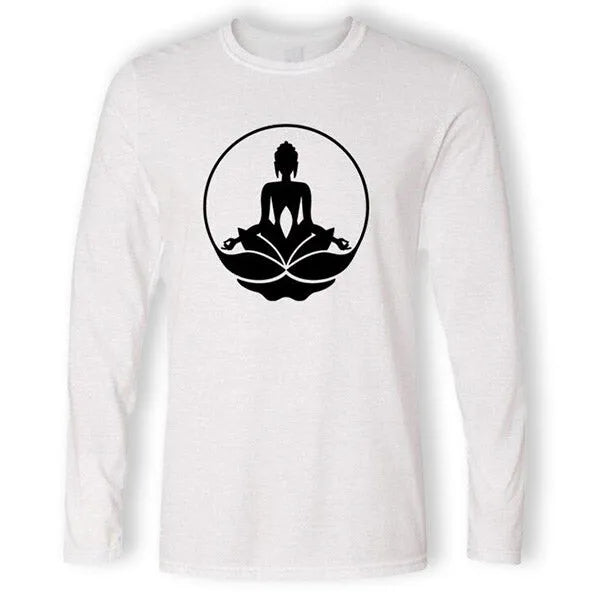 Bouddha & Lotus – T-Shirt à Manches Longues