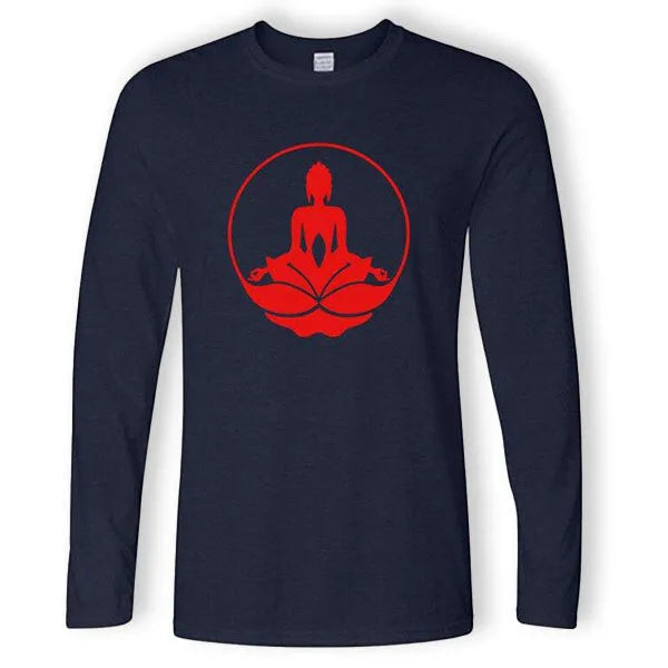 Bouddha & Lotus – T-Shirt à Manches Longues