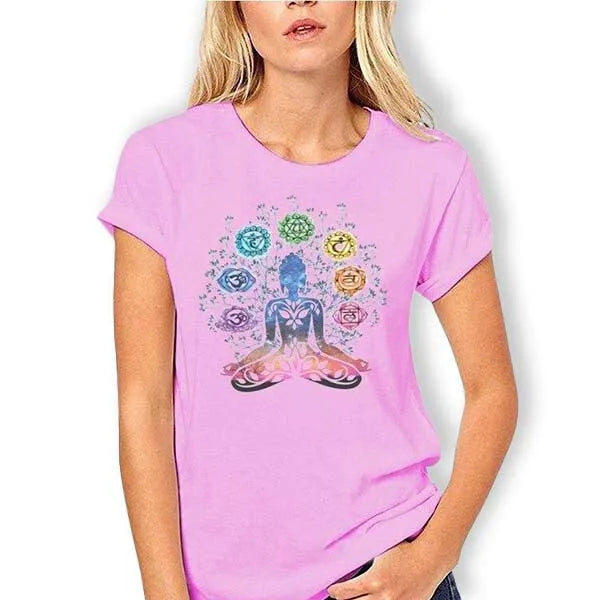 T-Shirt Bouddha Yoga Chakra - Édition Zen