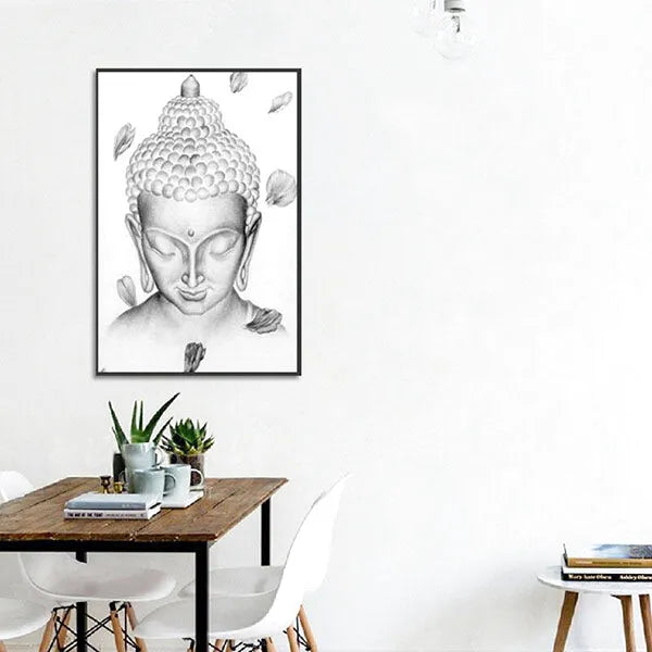 Bouddha en Pleine Méditation — Tableau Signature