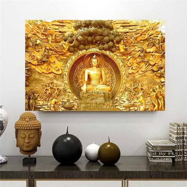 Tableau Bouddha Doré – Édition Premium