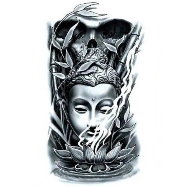 Tatouage Bouddha – Tête de Mort et Bouddha — Edition Signature