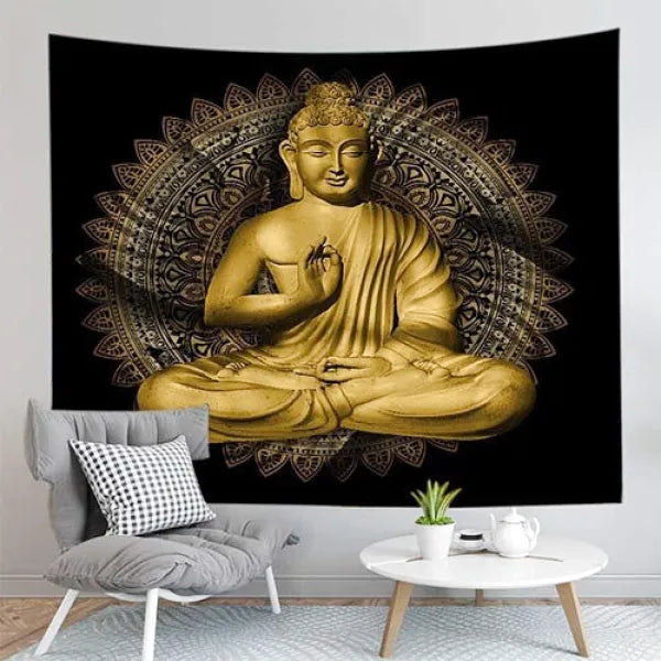 Tenture Bouddha – Murale Indien Premium
