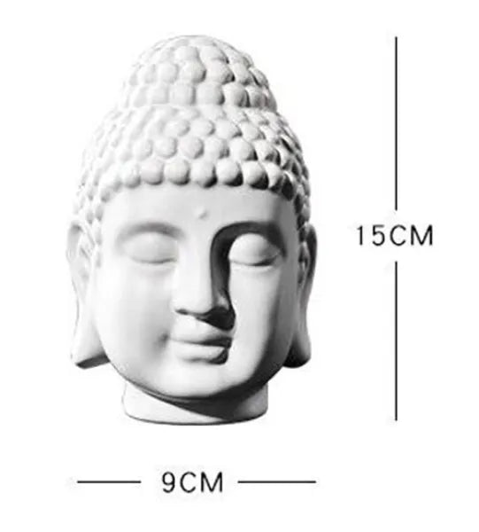 Tête de Bouddha – Décoration d’Intérieur Blanche