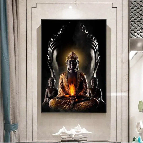 Bouddha sur Toile: La Flamme Intérieure