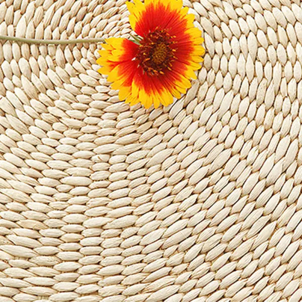 ZenCœur – Coussin Méditation Rond en Paille