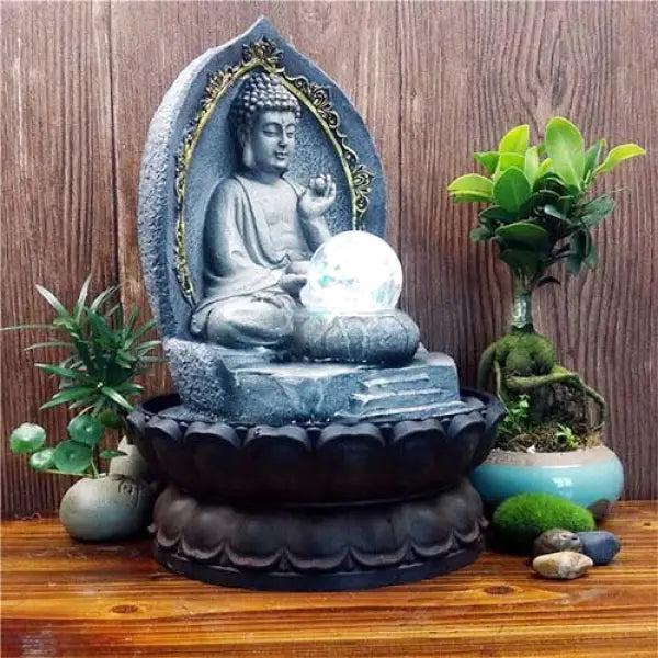Fontaine Bouddha Signature – Statue de Divinité Bouddhiste