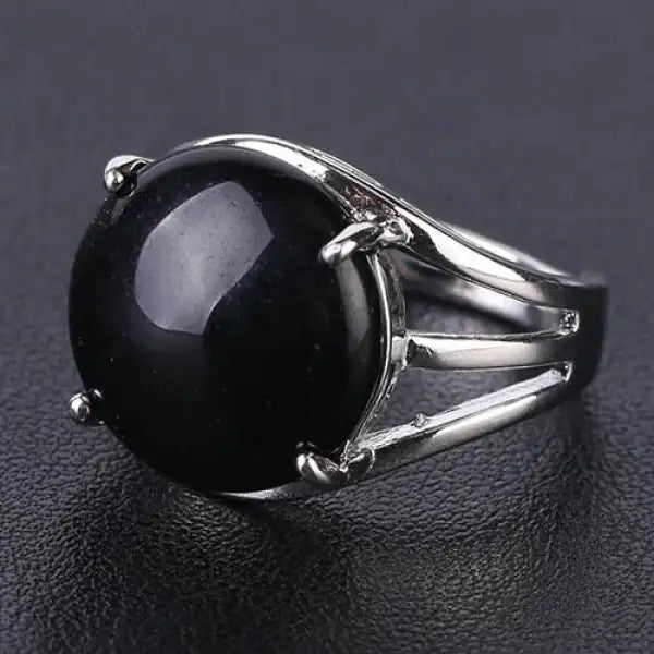 Bague Bouddha Cabochon en Acier - ZenAura