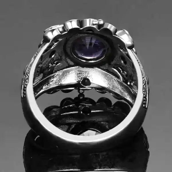 Bague Bouddha en Améthyste Antique – Argent