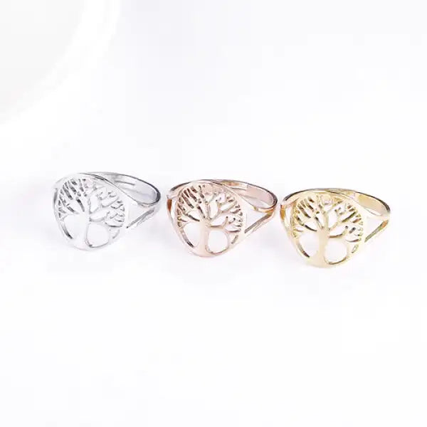 Bague Bouddha Femme – Arbre de Vie en Acier