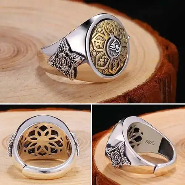 Bague Bouddha Om Mani Padme Hum Argent – ZenAura Collection