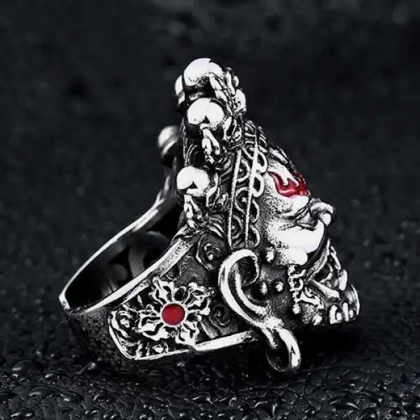 Bague Bouddha Homme – Style Punk en Alliage Zinc, Collection Signature
