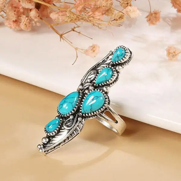 Bague Bouddha Bleu Turquoise en Acier – Édition Signature