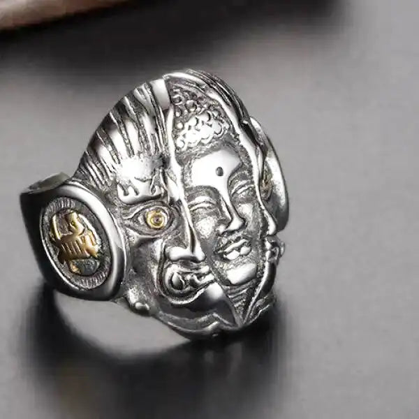 Bague Bouddha Homme – Style Japonais en Titane
