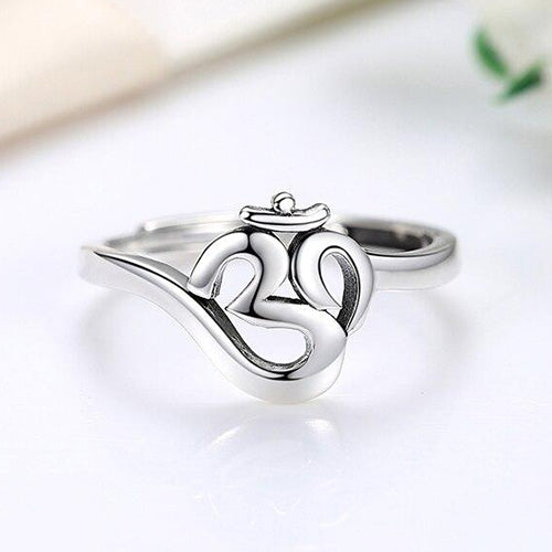 Bague Bouddha & Symbole OM - Argent