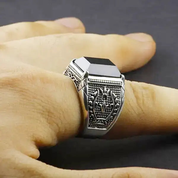Bague Bouddha et la Pierre d’Onyx Argent – Collection Signature
