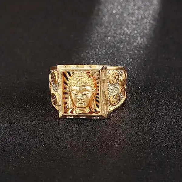 Bague Bouddha Signature – Plaqué Or pour Homme