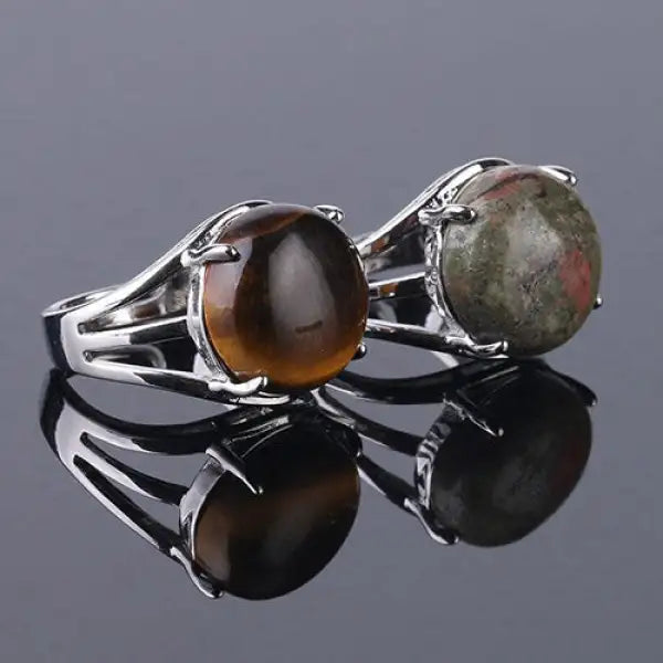 Bague Bouddha Cabochon en Acier - ZenAura