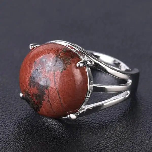 Bague Bouddha Cabochon en Acier - ZenAura