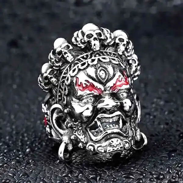 Bague Bouddha Homme – Style Punk en Alliage Zinc, Collection Signature