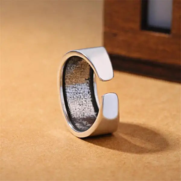 Bague Bouddha Géométrique – Plaqué Argent