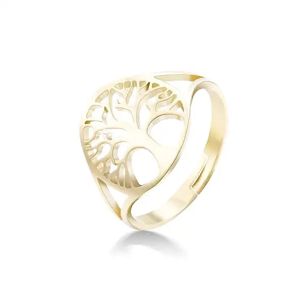 Bague Bouddha Femme – Arbre de Vie en Acier