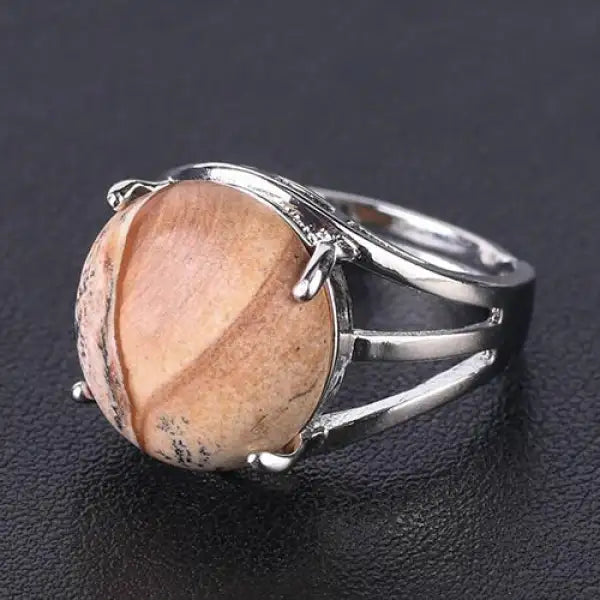 Bague Bouddha Cabochon en Acier - ZenAura