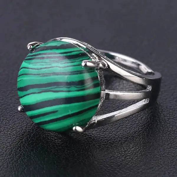Bague Bouddha Cabochon en Acier - ZenAura