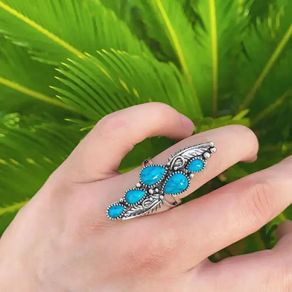 Bague Bouddha Bleu Turquoise en Acier – Édition Signature
