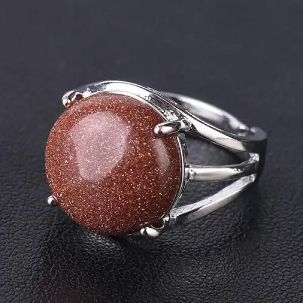Bague Bouddha Cabochon en Acier - ZenAura