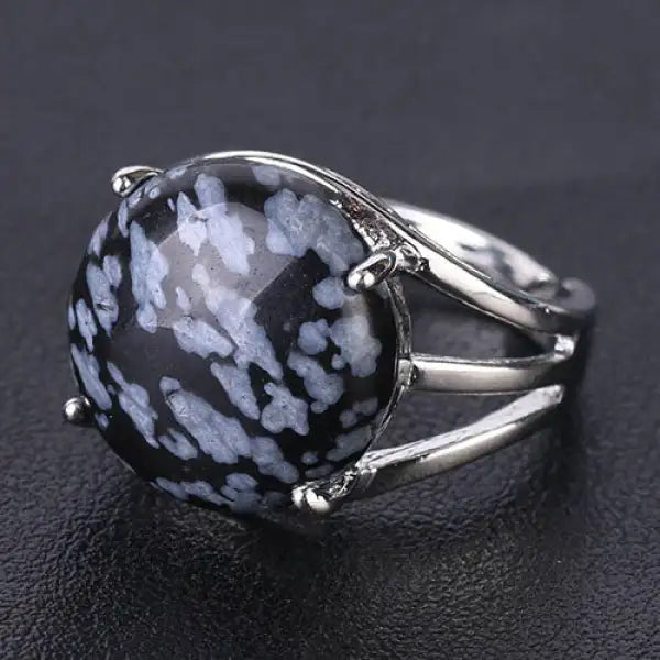 Bague Bouddha Cabochon en Acier - ZenAura