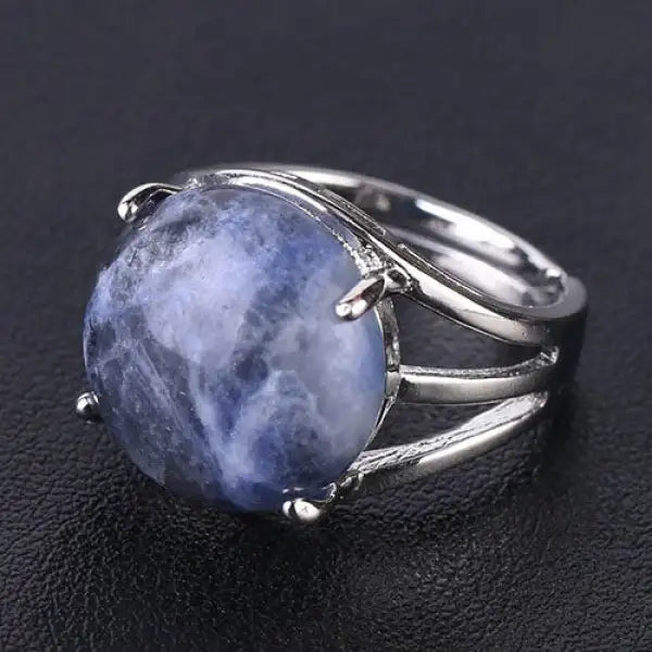 Bague Bouddha Cabochon en Acier - ZenAura