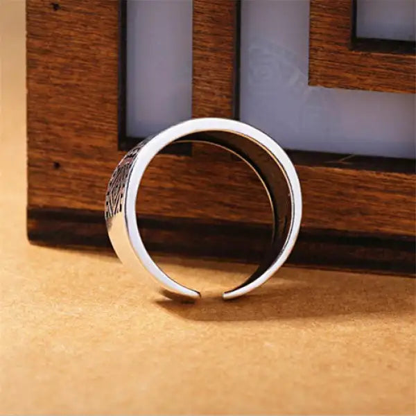 Bague Bouddha Géométrique – Plaqué Argent
