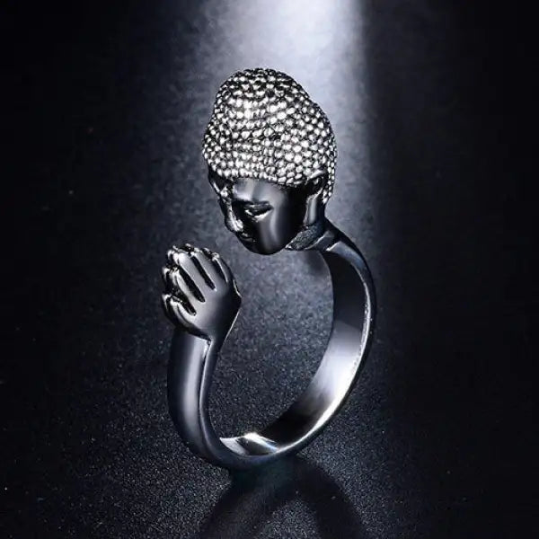 Bague Tête de Bouddha en Acier - Édition Signature